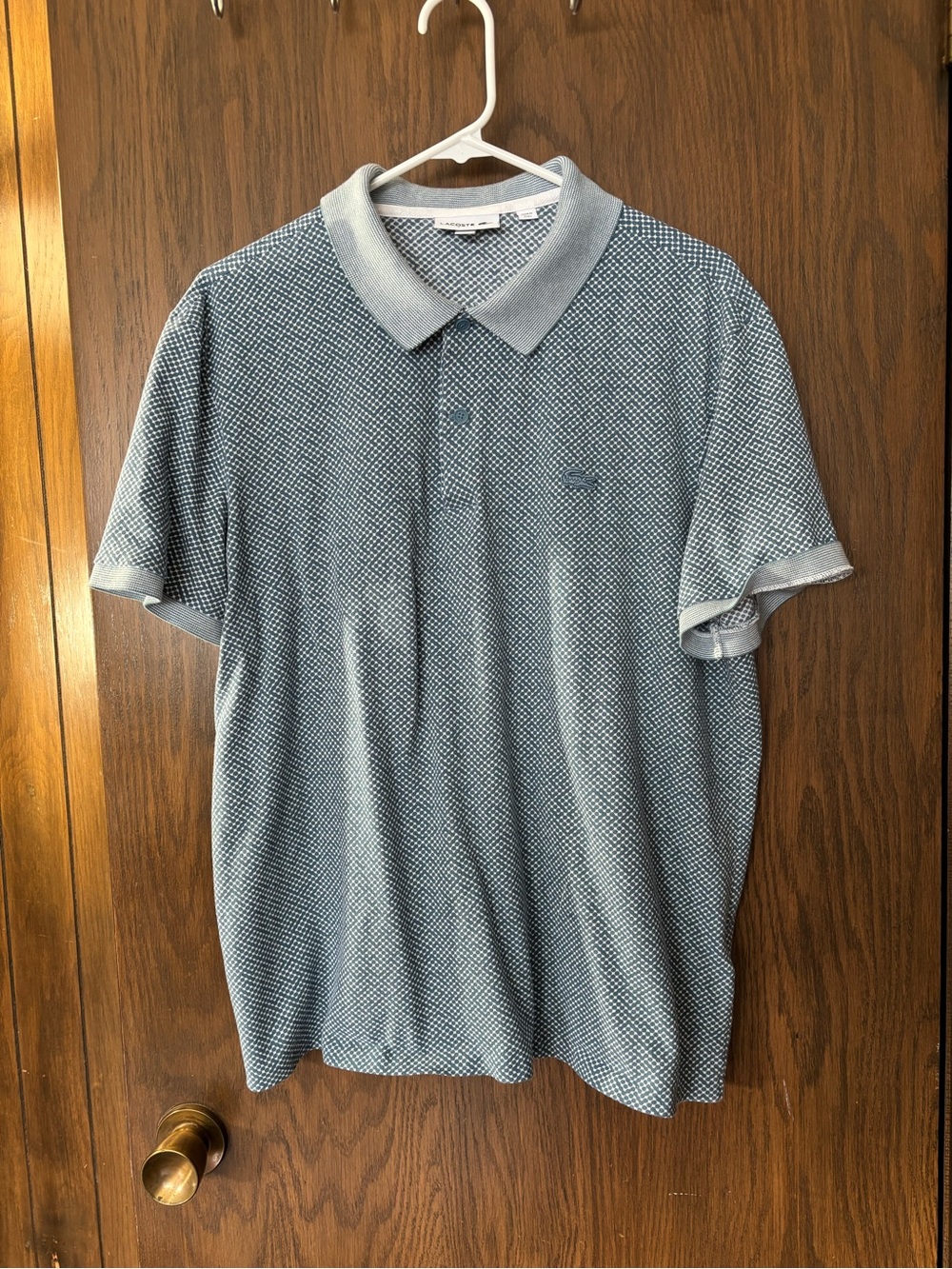Lacoste Men's Light Blue Micro-Pattern Polo